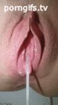 Her Pussy Overfloweth - Tight Shaved Teen Creampie Gif